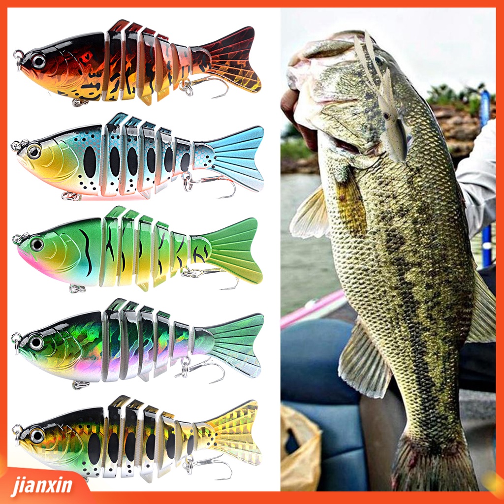 (In Stock) 9.5cm /15g Umpan Palsu 3D Fisheye Simulasi Tujuh Bagian Umpan Ikan Profesional Fishing Tackle Universal Fishing Lure Umpan Keras Pancing Laut Untuk Outdoor