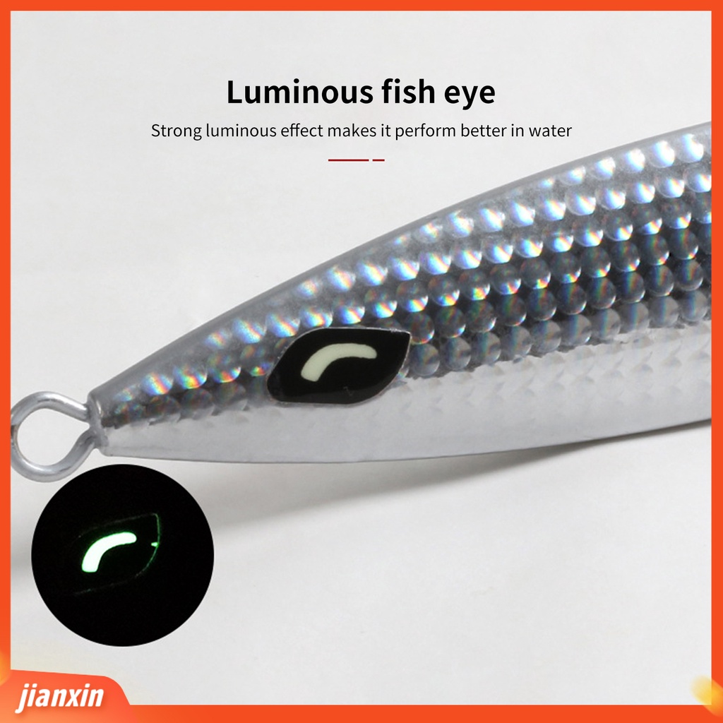 (In Stock) 12cm /200g Luminous Umpan Buatan Perlahan Tenggelam Logam Anti-deformation Jigging Lure Fishing Tackle