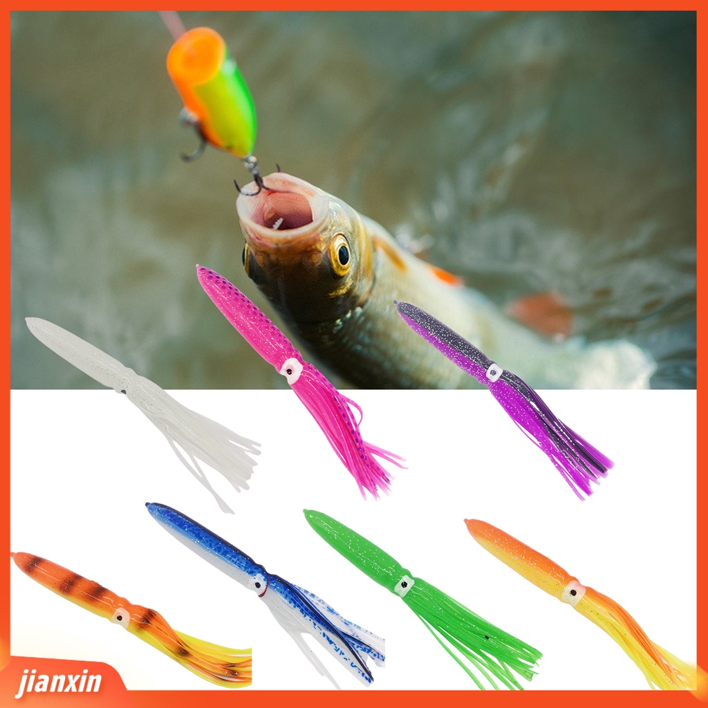 (In Stock) 20cm /15g Umpan Cumi Plastik Desain Payet Bercahaya Realistis Alat Pancing Umpan Gurita