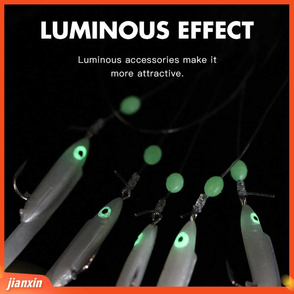 (In Stock) 5Pcs /Set Pengait Tali Ikan Manik Bercahaya Kait Tunggal Konektor Logam Tahan Aus Kait Tali Belut Untuk Angling