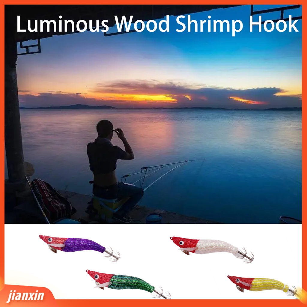(In Stock) 9cm Umpan Pancing Dengan Efek Bercahaya 3D Simulasi Fisheye Tajam Kait Simulasi Angling Logam Kayu Kait Udang Memancing Luar Ruangan