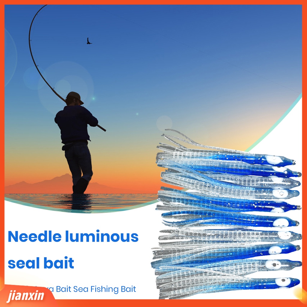 (In Stock) 10 Pcs 7 cm Umpan Pancing Realistis Fisheye Luminous Simulasi Menggoda Angling Lembut Jarum Karet Bercahaya Gurita Umpan Memancing Luar Ruangan