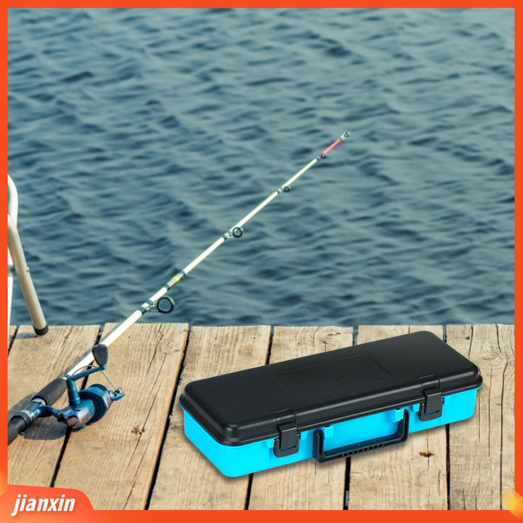 (In Stock) Fish Lure Organizer Kapasitas Besar 4grid PP Detachable Fishing Tackle Box Dengan Pegangan Untuk Memancing