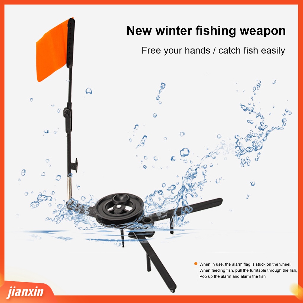 (In Stock) Es Penanda Pancing Segitiga Bawah Permukaan Terang ABS Otomatis Musim Dingin Flag Marker Rod Aksesoris Untuk Memancing