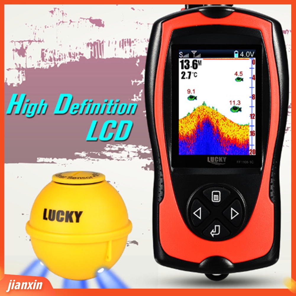 (In Stock) 45m Kedalaman Kejernihan Tinggi LCD Nirkabel Sensor Sonar Transducer Pencari Ikan Detektor Memancing