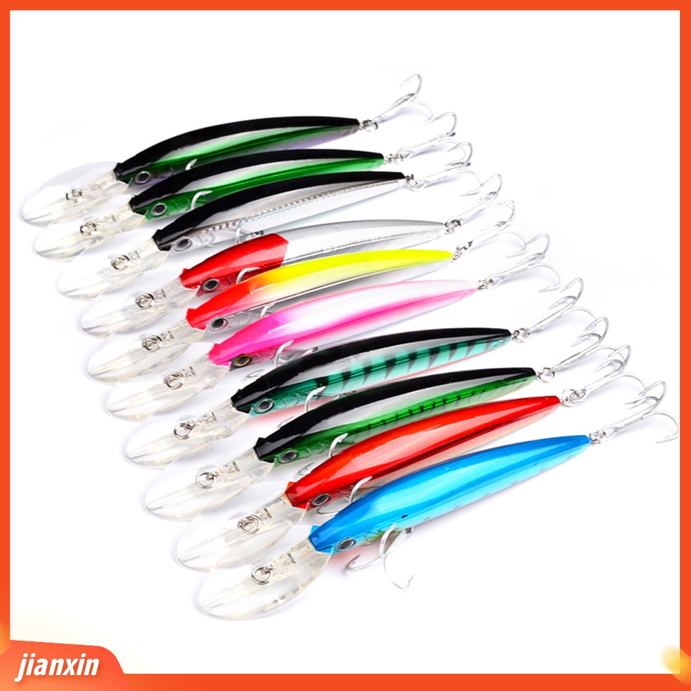 (In Stock) Ikan Kecil Buatan Hard Lure Jig Fishing Bait Tackle Dengan Dua Kait Alat