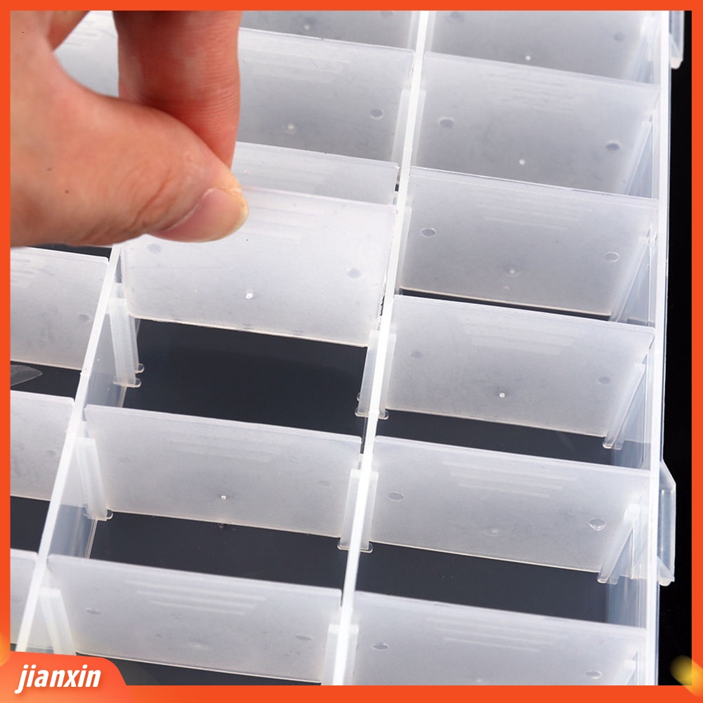 (In Stock) 24/15/8 Kompartemen Kotak Penyimpanan Manik Pancing Perhiasan Plastik Yang Dapat Dilepas