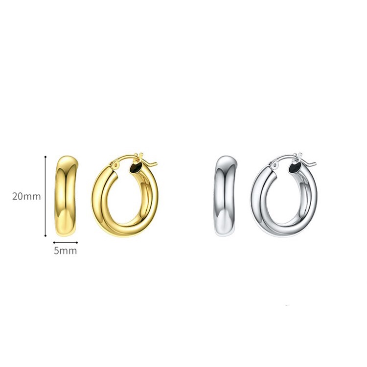 Anting Bulat Minimalis Prancis