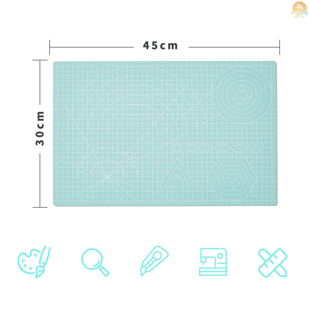 In Stock JIELISI A3 Alas Pemotong PVC Dua Sisi Non-Slip Talenan Cut Pad DIY Alat Dengan Garis Grid Bening Sudut Untuk Menjahit Kain Scrapbooking Art Craft Card Projects 45x30cm