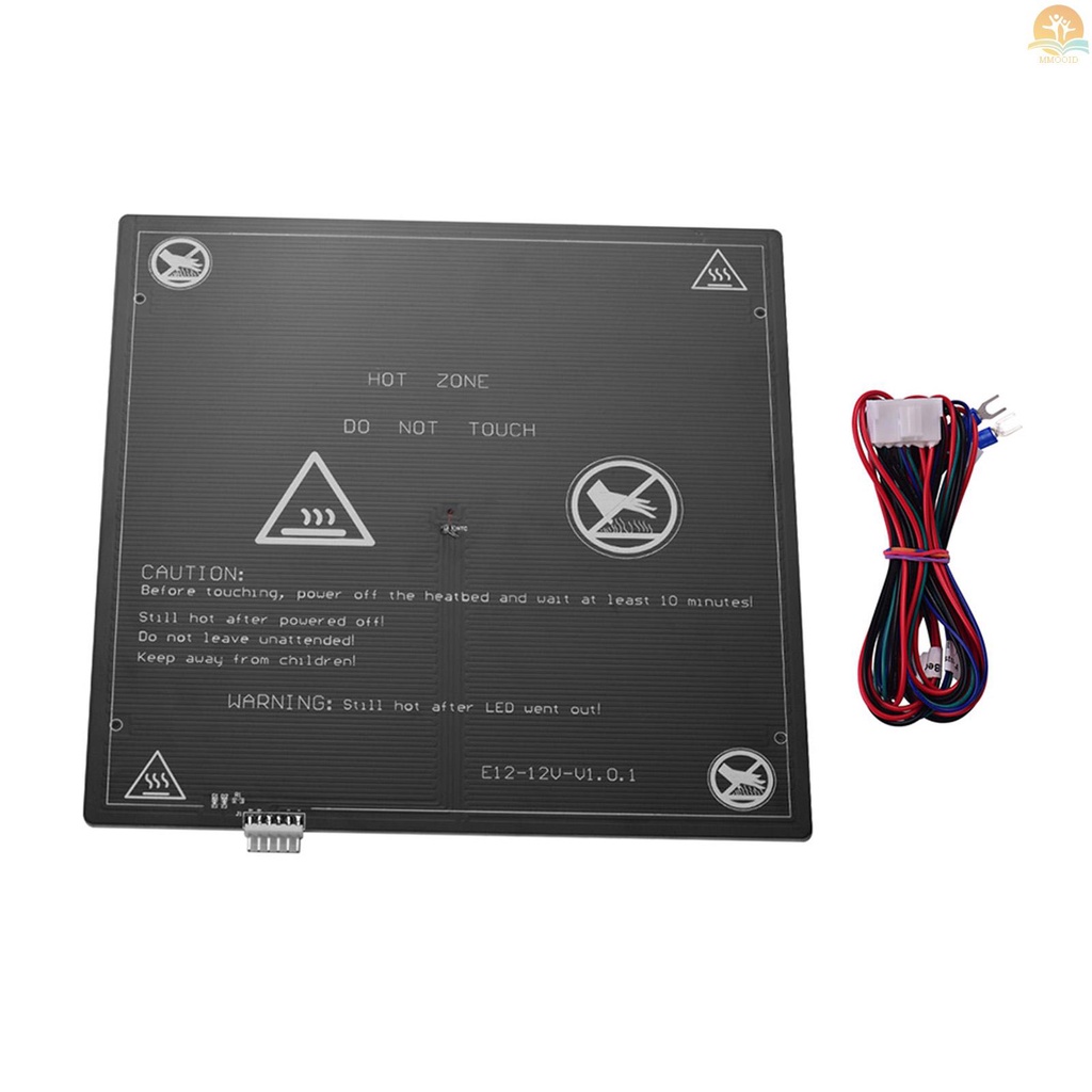 In Stock 12V 3D Printer Hot bed Pemanas Platform Heatbed Aluminium300 * 300 * 3mm Dengan Kabel Kawat Hot-bed Untuk Anet E12 3D Printer Upgrade Pemasok (1pcs)