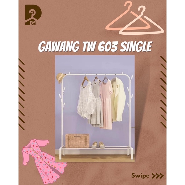 PGI101 Rak Baju Gantungan Baju Besi Kuat Stand Hanger Display Butik Bazar Jemuran Pakaian Gawangan G