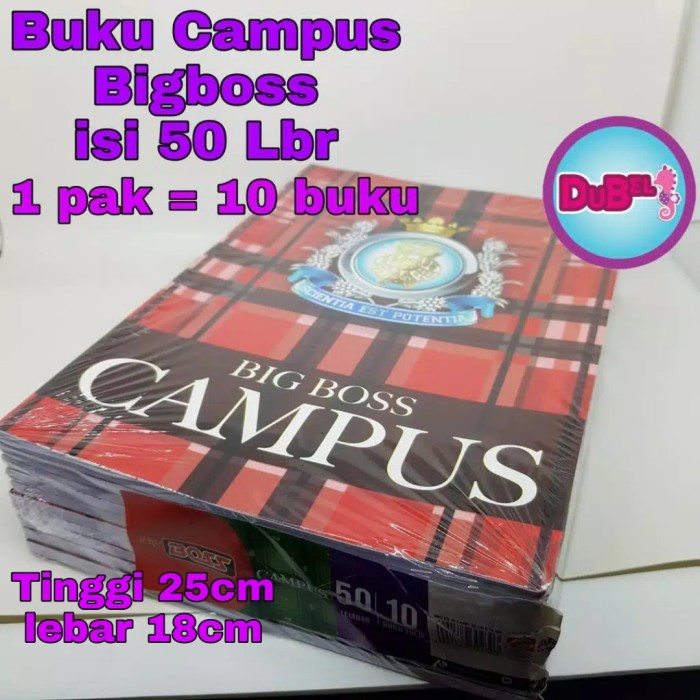 

✨BISA COD✨ -Buku Tulis Campus 50 lembar / Campus Bigboss 50 lbr / 1 pak 10 Buku