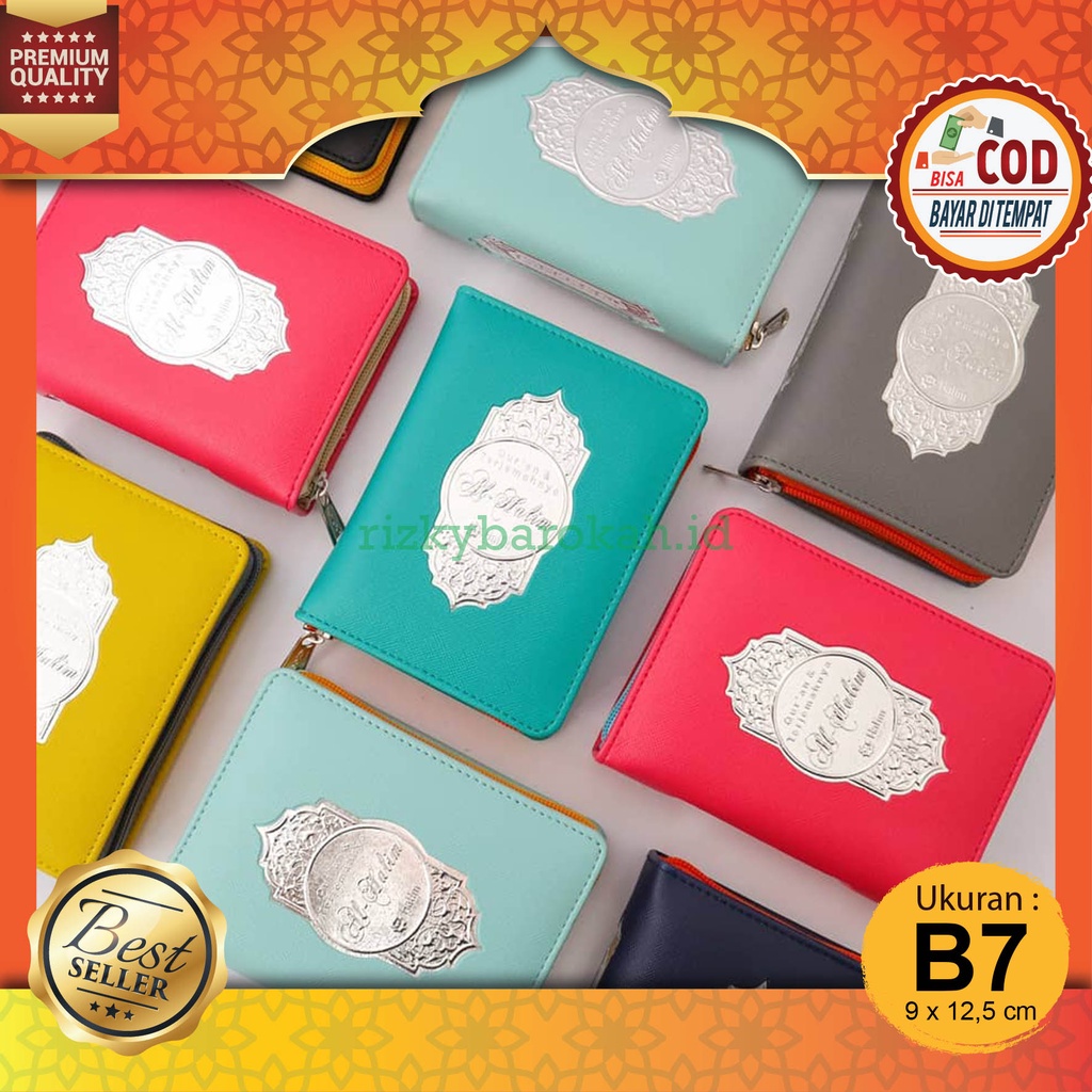 (9 x 12,5 cm) Al Quran Terjemah Al-Halim Rubu’ Colorfull Qpp Resleting B7 Kecil Alquran Mini Rasm Ut