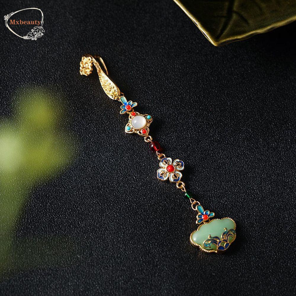 MXBEAUTY Bros Rumbai Pernikahan Aksesoris Pengantin Mutiara Manis Bunga Kupu-Kupu Aksesoris Pakaian Gaya Cina Bros Antik Liontin Kipas