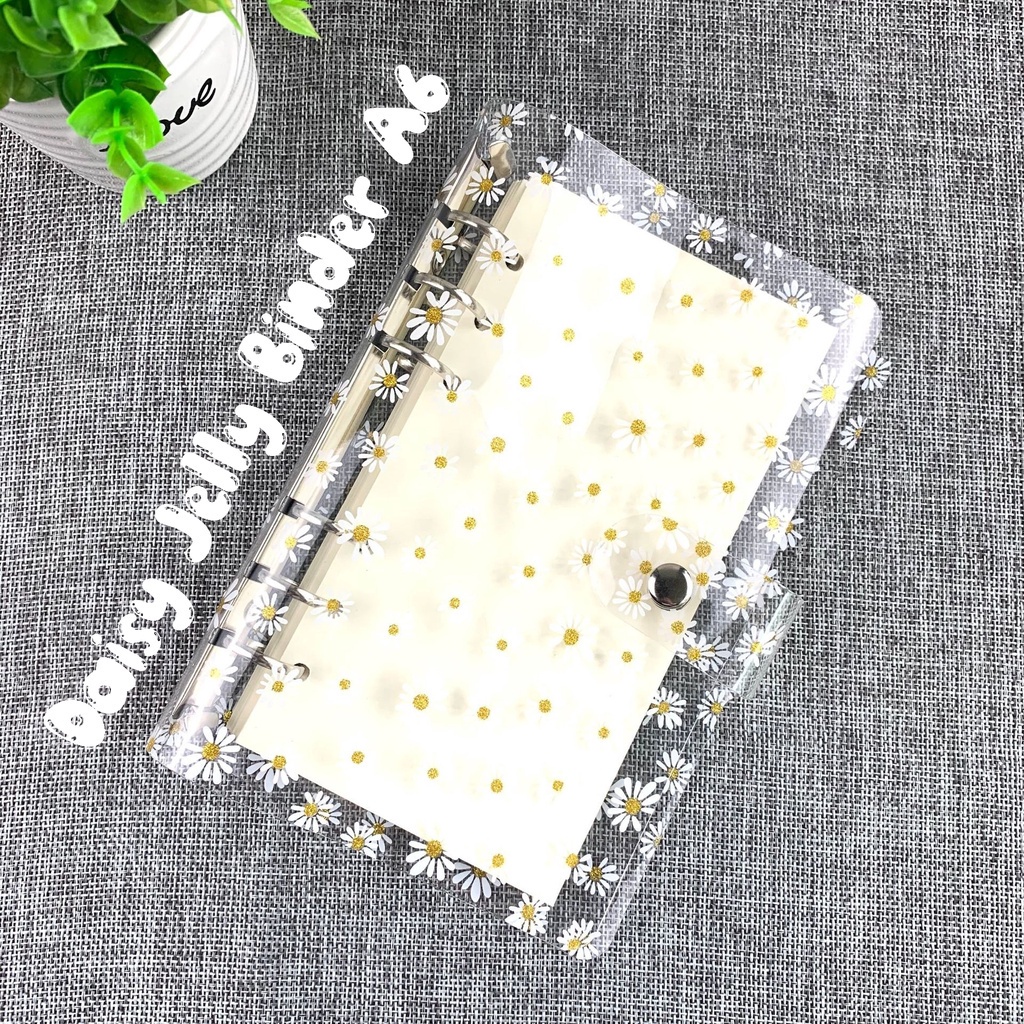 

[A6] Binder Motif Bunga Daisy A6 6 Ring / Glitter Gold Lucu Cute Aesthetic Estetik