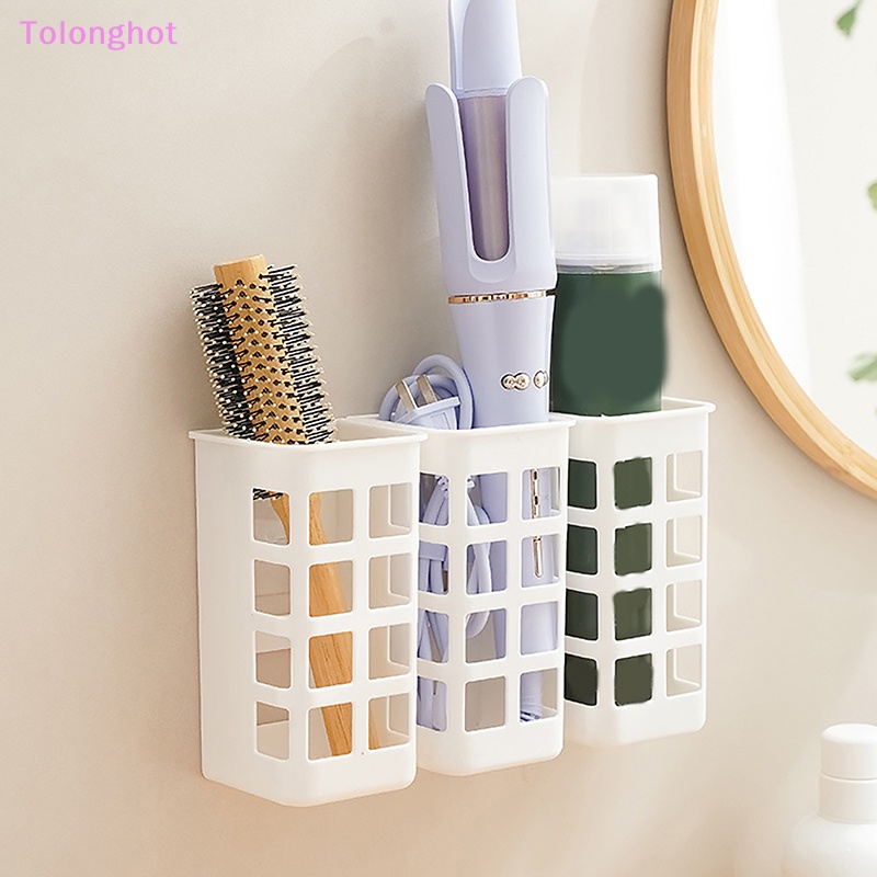 Tolonghot&gt; Alat Rambut Organizer Dinding Brushes Holder Menggunakan Punch Free al Organizer Rak Morden Rak Kamar Mandi well