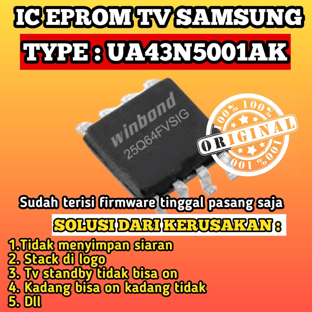 ic eprom tv led SAMSUNG UA43N5001AK siap pakai