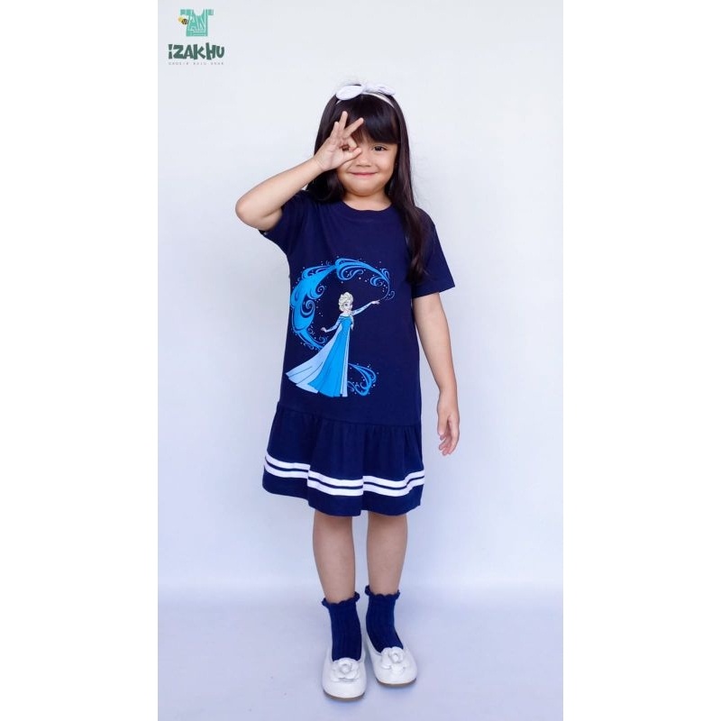 Daily Dress ruffle Disney Anak perempuan rempel lucu izakhu