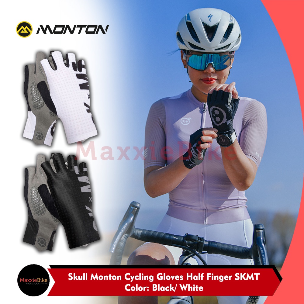 Monton SKxMT Sarung Tangan Sepeda Skull Monton Cycling Gloves Half Finger