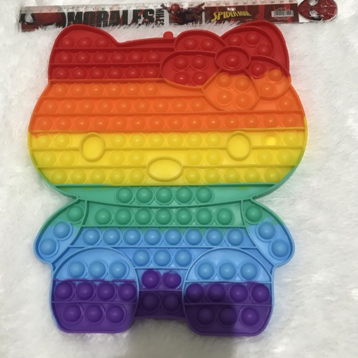 Pop it jumbo mainan pop it push fidget bubble toy  hello kitty - hk pastel