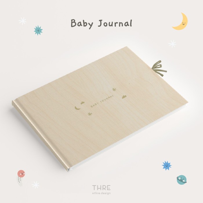 

✨BISA COD✨ -Baby Journal / Buku Journal Bayi Thre Design - Wood