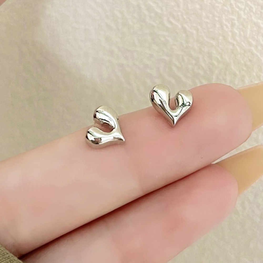 Anting Klip On Hati Kecil Lucu Minimalis Perhiasan Geometris Manset Telinga Bahan Metal Untuk Wanita Piercing Hadiah Pesta