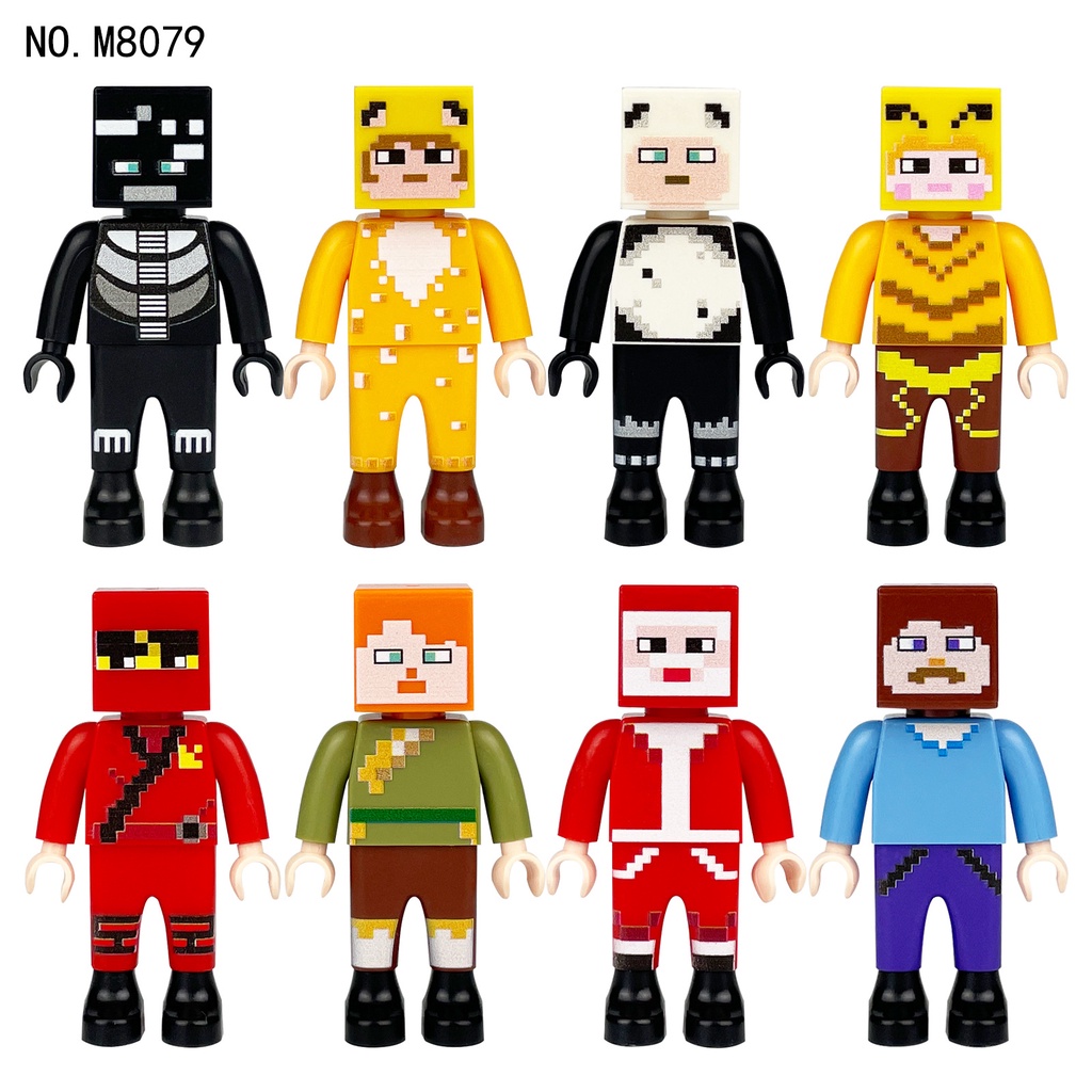 My World Minifigure Set (8pcs) Steve Erics Rakitan Mainan Boneka Hadiah