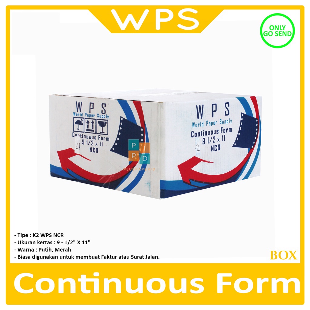 

WPS Continous Form 2 Ply 9 1/2 x 11 - K2 Ncr - Box
