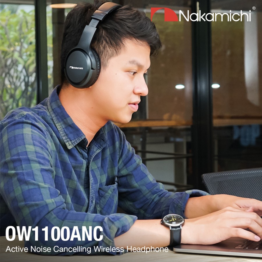 NAKAMICHI Headphone Bluetooth Wireless V5.0 OW1100ANC Headset Active Noise Cancelling Foldable