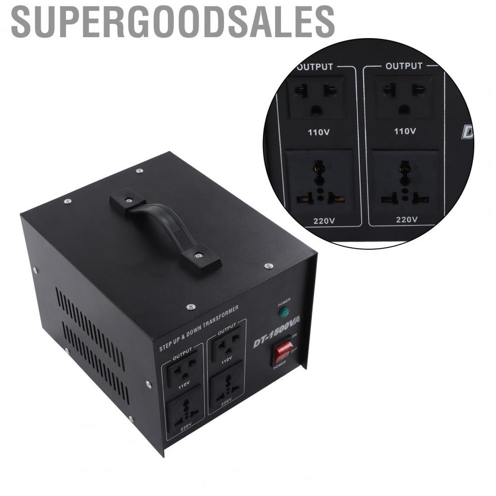 Supergoodsales Power Transformer  1500W Heavy Duty Voltage Converter Protection Function for Households