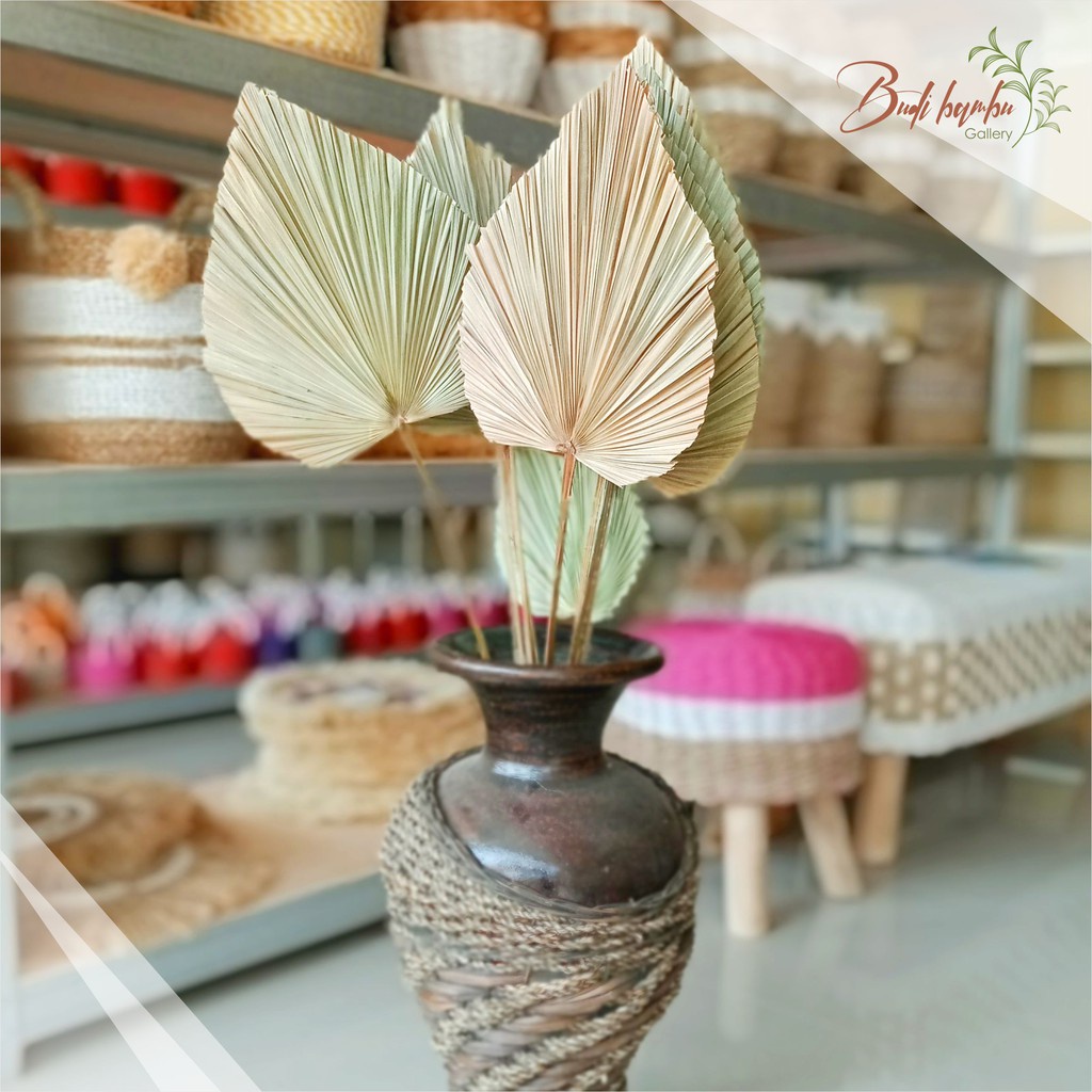 DAUN PALEM KERING UKURAN S / HIASAN DAUN PALEM / RUSTIC MURAH