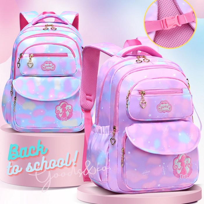 Tas ransel anak sekolah SD / Tas anak perempuan / tas ransel import - Ungu