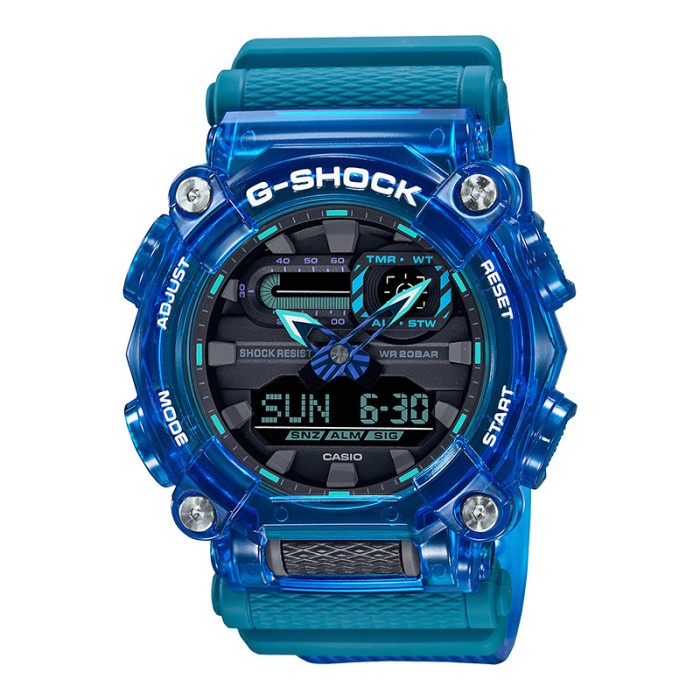 Original 100% Casio G-SHOCK GA-900SKL-2ADR Jam Tangan Pria Transparan Biru GA900 Garansi Resmi 2 Tah