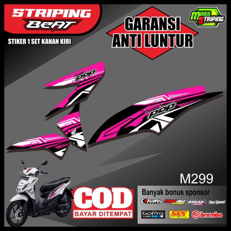 MASS Striping - Striping Sticker List Variasi Motor Motor Honda Beat POP Semi Fullbody 2015 2016 201