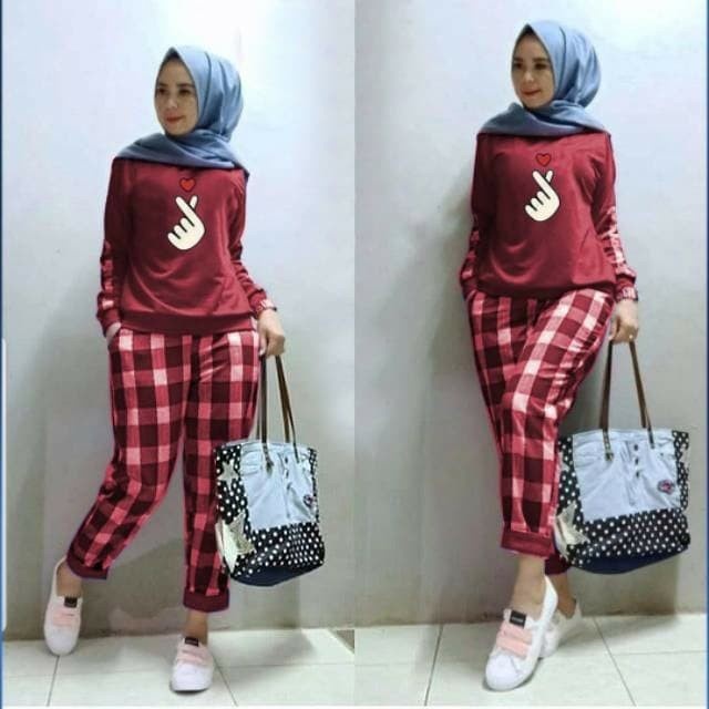 Baju Setelan Celana Wanita Korea Korean Style Box Ashiteru