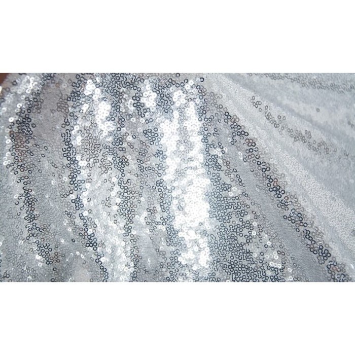 Kain sequin silver tile putih / kain seribu payet / background foto