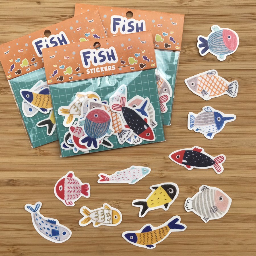 

Sticker Planner Fish by MENTOL ART / Stiker Lucu / Cute / Bujo Journaling Journal