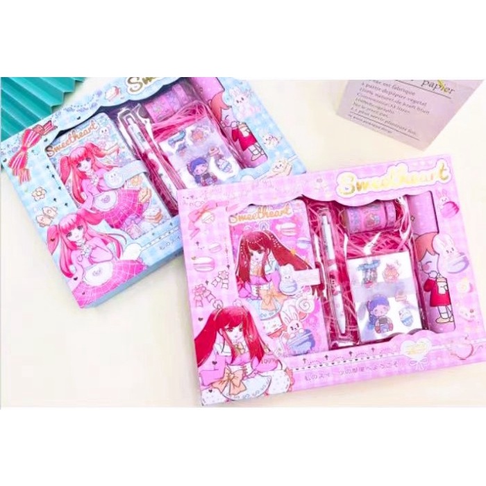 

Buku Agenda Notebook Diary / Buku Diary Anak Set 6 Item Stiker Box