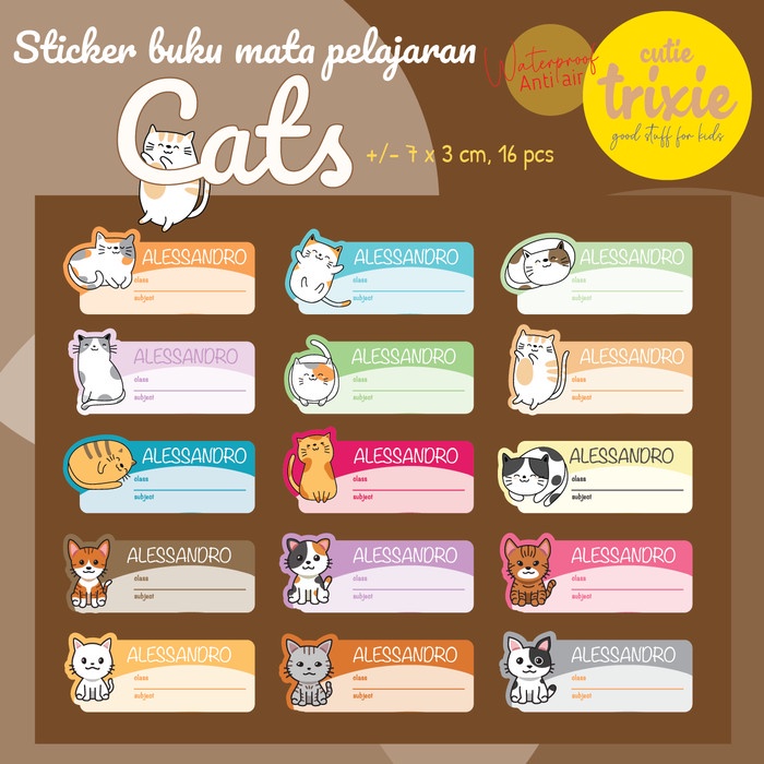 

STICKER LABEL BUKU MATA PELAJARAN / MAPEL ANAK CATS