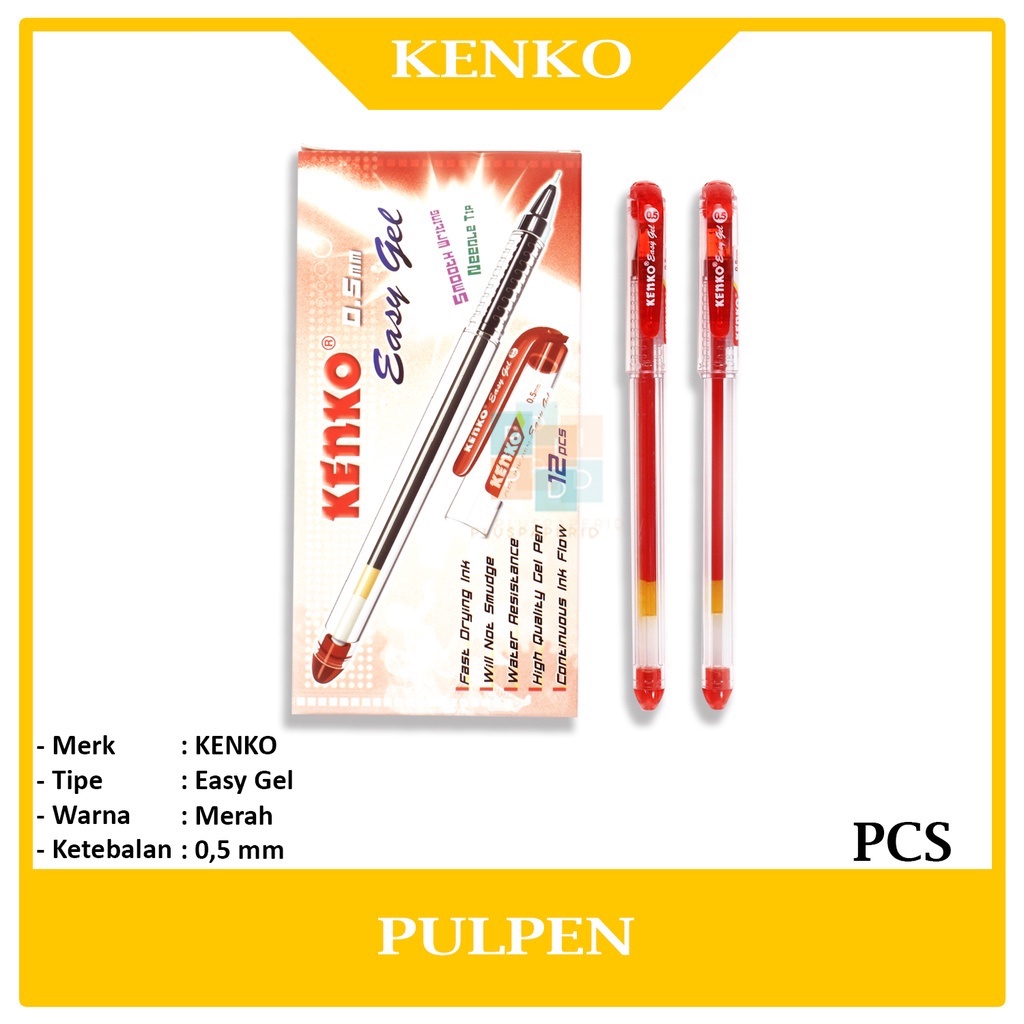 

KENKO - Pulpen Gel Easy Gel 0.5mm Warna - Pcs