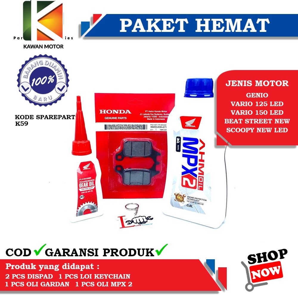PAKET SERVICE HEMAT OLI MPX 2/SPX 2 SET AHM GEAR 120ML DISPAD VARIO 125/150 NEW, GENIO, BEAT STREET 
