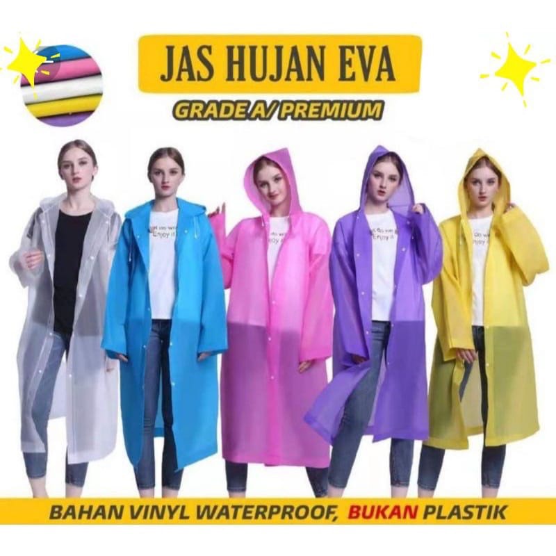 JAS HUJAN EVA PONCO KOREA DEWASA TEBAL TRANSPARAN READY MAKASSAR