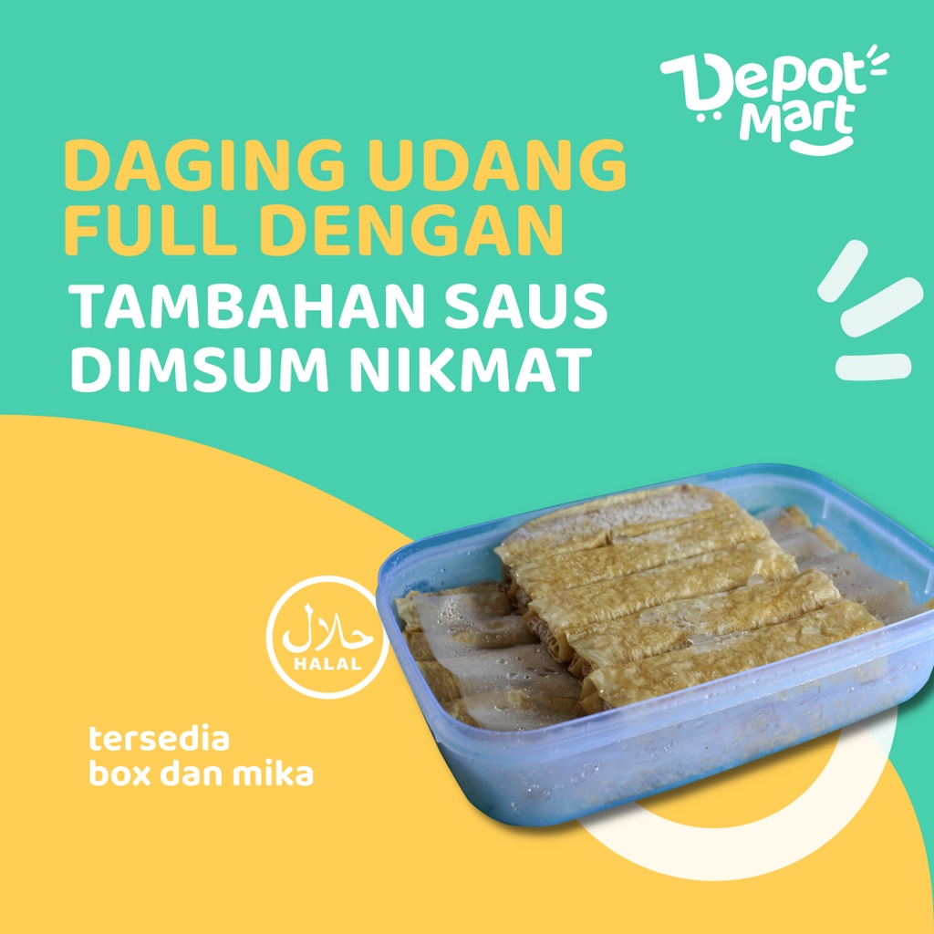 

Lumpia Udang Goreng isi 15 Pcs Frozen Box Varian Dimsum Siomay Medan