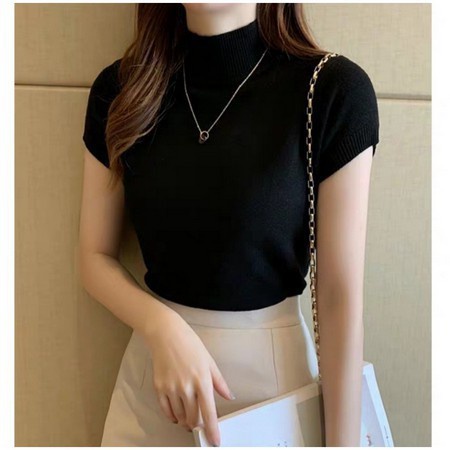 Promo - Kaos Turtleneck Carenina RIB / Tshirt Kaos Turtle Neck Wanita - Maroon - Sedia baju kaos tur