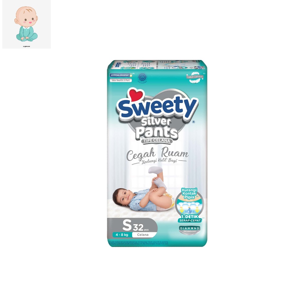 Pampers Sweety Silver Pants S 32s