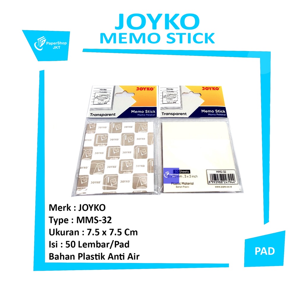 

JOYKO - Memo Stick MMS-32 Transparant - Pad