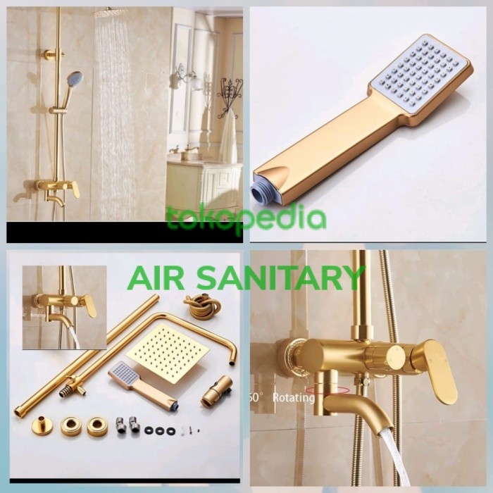 Kran tiang shower panas dingin column Gold