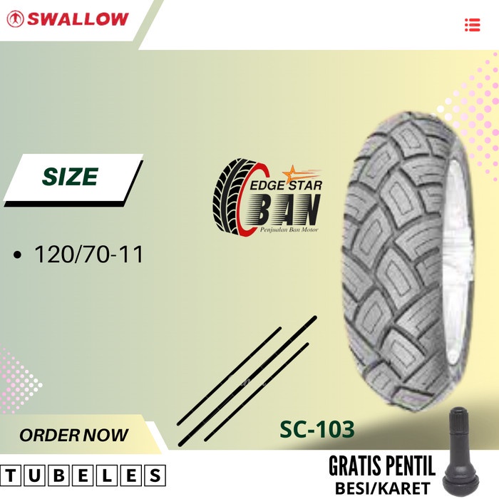 Ban 120/70-11 SC 103 Vespa LX LXV s per 150 Ban Kymco Scooter Tubeless