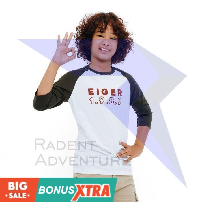 T-shirt Kaos Anak EIGER1989 ARRONDI JR T-SHIRT 91000 6802 Off White ORIGINAL KEREN AWET BAGUS BANDUN