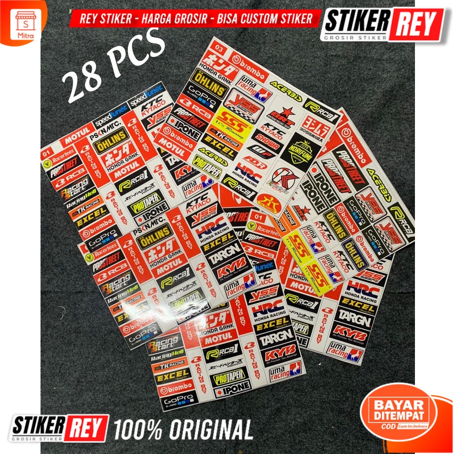25 PCS STIKER SPONSOR PACK RACING MURAH ISI 25pcs/27pcs Stiker Racing Stiker Motor Sticker Motor bal